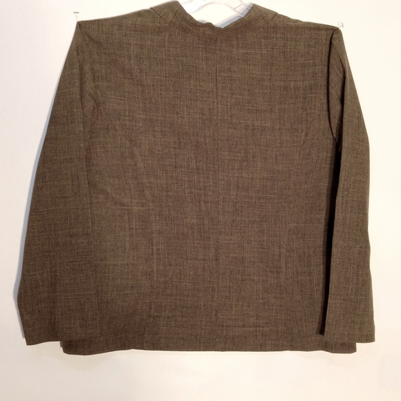 Sag Harbor Blazer Academia Minimalist Long Sleeve W18 Brown Pockets Button Close - Picture 2 of 12